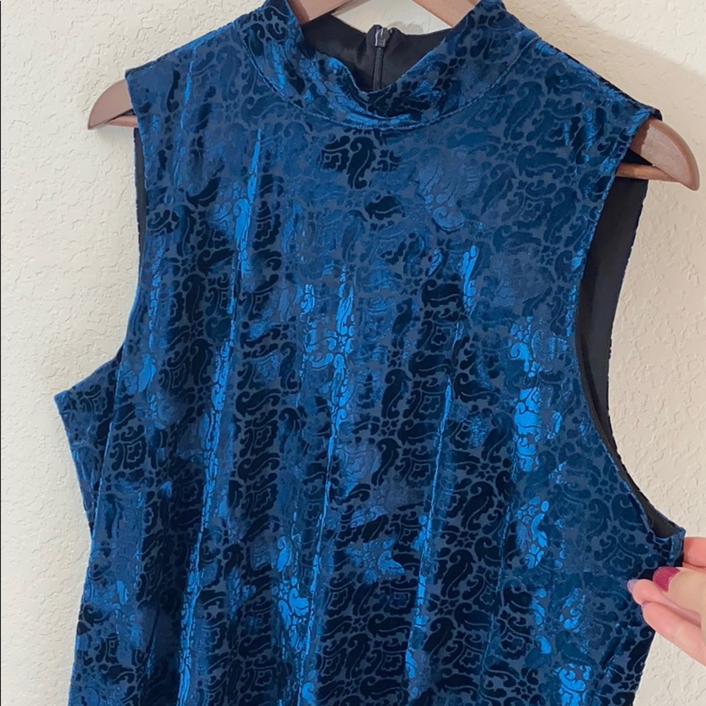 Chicos | Blue Velvet Swing Dress Sleeveless